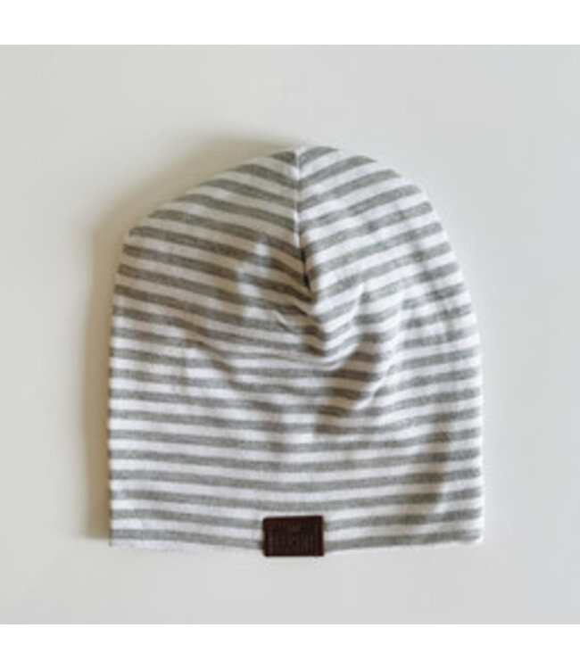 LOU MARINE TUQUE BAMBEANIE - LIGNÉ GRIS ET BLANC
