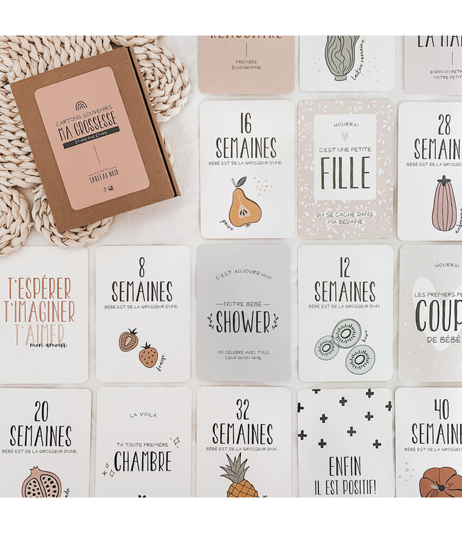LE PETIT TABLEAU NOIR CARTONS SOUVENIRS GROSSESSE - FRUITS