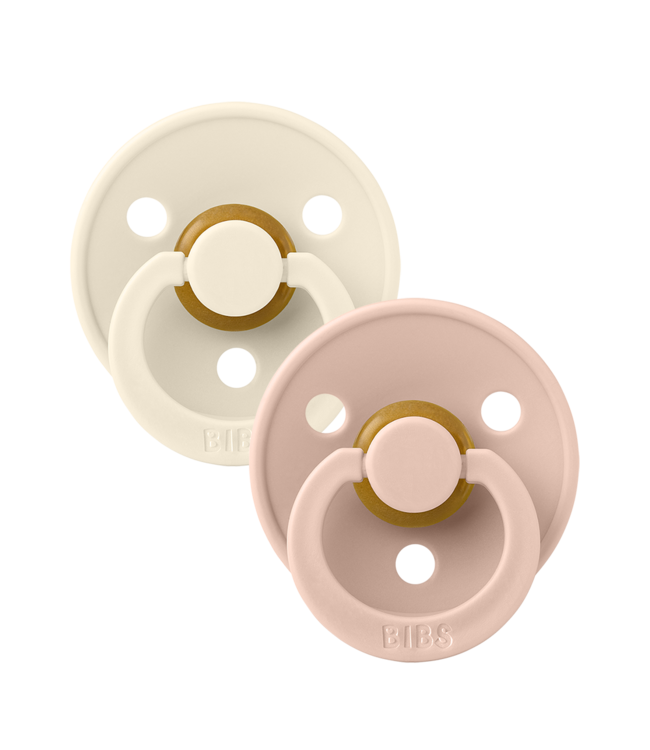 BIBS PACIFIER SUCES SYMMETRICAL (PQT 2)  - IVORY/BLUSH