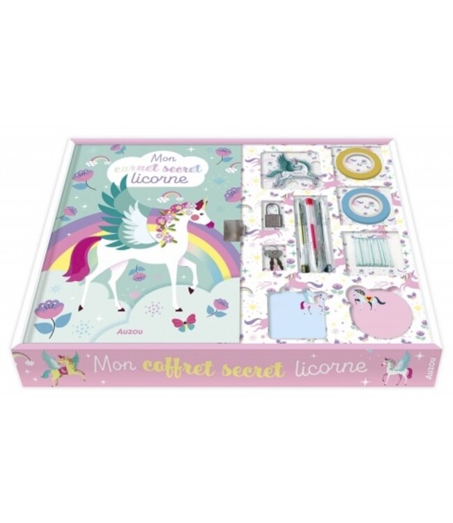 AUZOU COFFRET - MON CARNET SECRET DE LICORNE ROSE