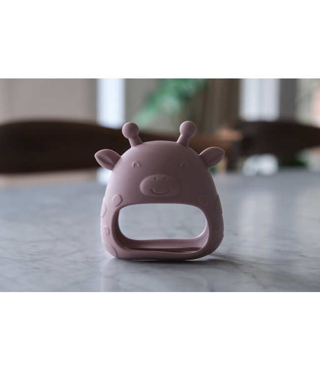 MICASSO & CO MITAINE DE DENTITION EN SILICONE GIRAFE- MAUVE