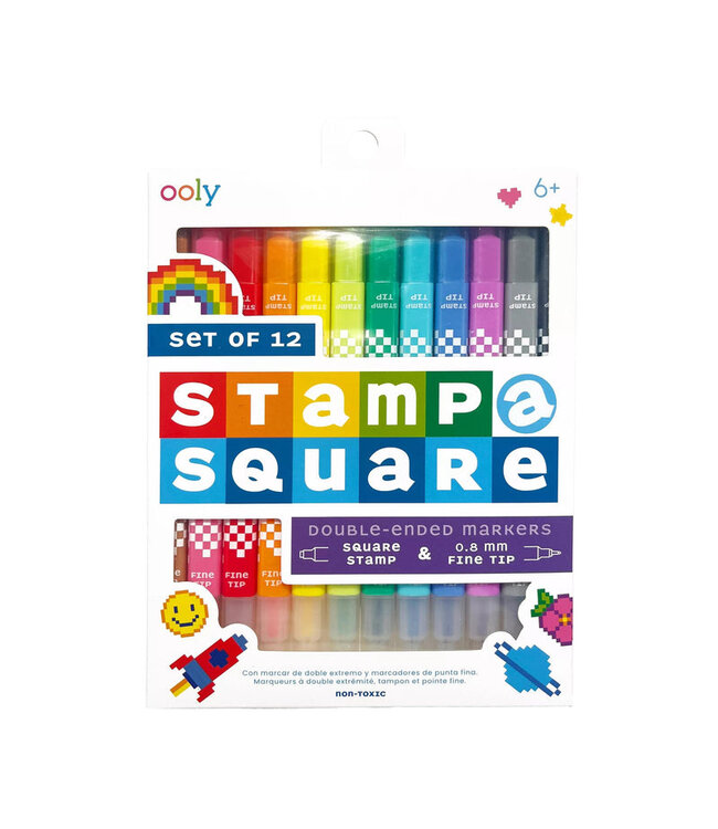 OOLY ENS. DE 12 MARQUEURS - STAMP-A-SQUARE