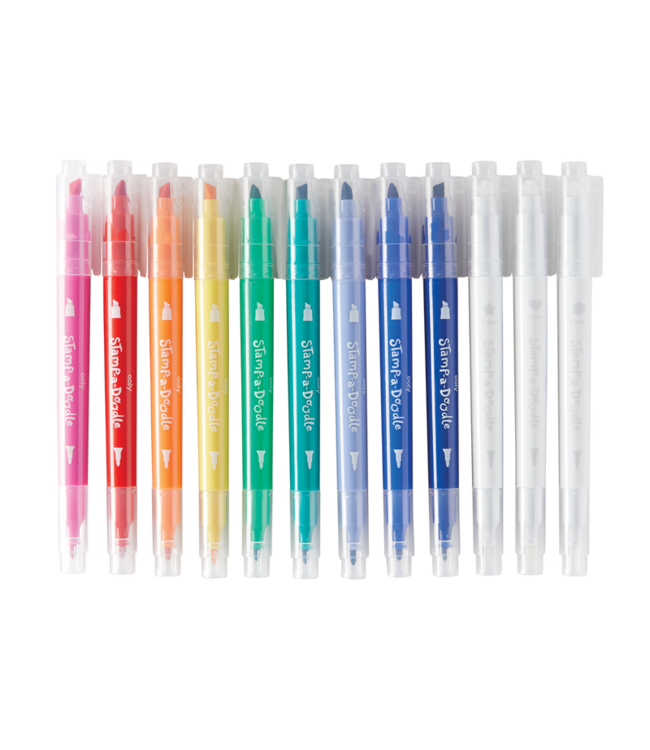 OOLY ENS. DE 12 MARQUEURS À DOUBLE EXTREMITÉ STAMP-A-DOODLE