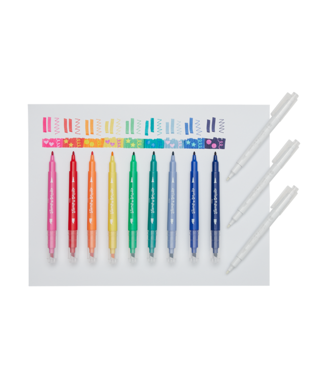 OOLY ENS. DE 12 MARQUEURS À DOUBLE EXTREMITÉ STAMP-A-DOODLE