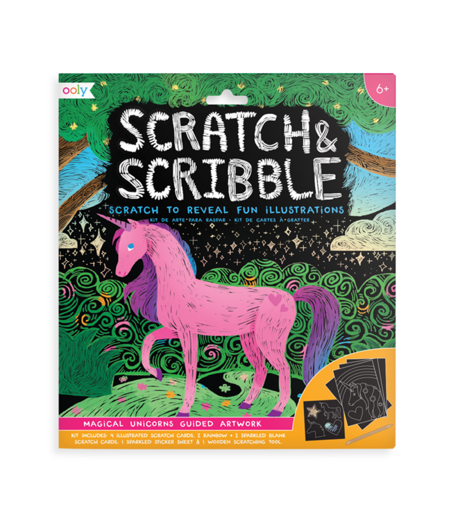 OOLY ENS. SCRATCH & SCRIBBLE - MAGICAL UNICORN