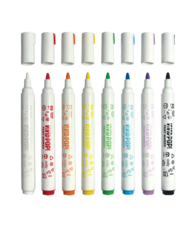OOLY ENS. DE 8 MARQUEURS DE PEINTURE À BASE D'EAU - VIVID POP!