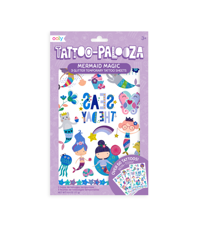 OOLY TATOUAGES TEMPORAIRES BRILLANTS - MERMAID MAGIC