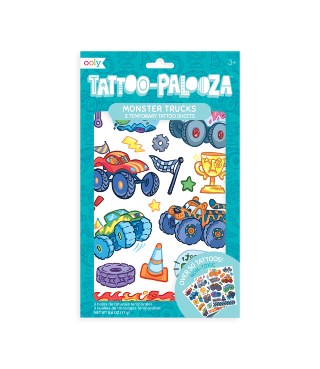 OOLY TATOUAGES TEMPORAIRES - MONSTER TRUCKS