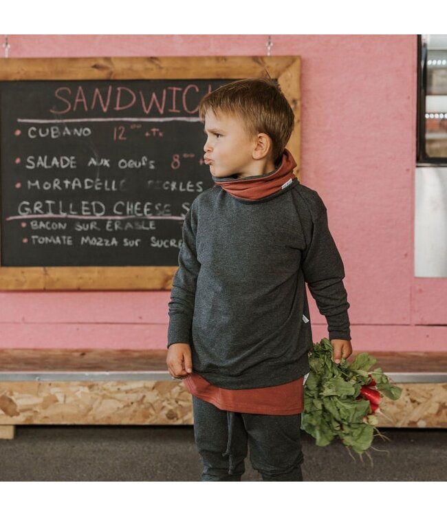 ZAK ET ZOÉ CREWNECK FRENCH TERRY - GRIS FONCÉ