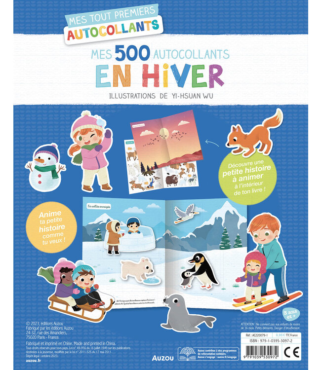 AUZOU MES 500 AUTOCOLLANTS - EN HIVER