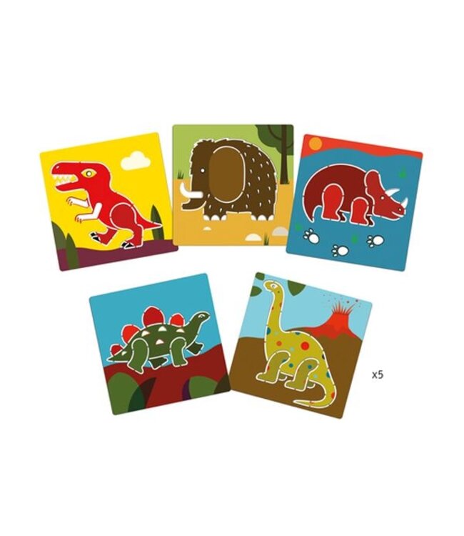 DJECO ENS. DE POCHOIRS - DINOSAURES