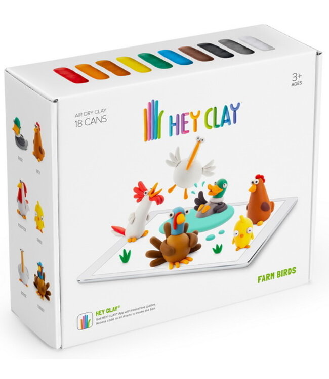 HEY CLAY ENSEMBLE D'ARGILE - OISEAUX DE LA FERME
