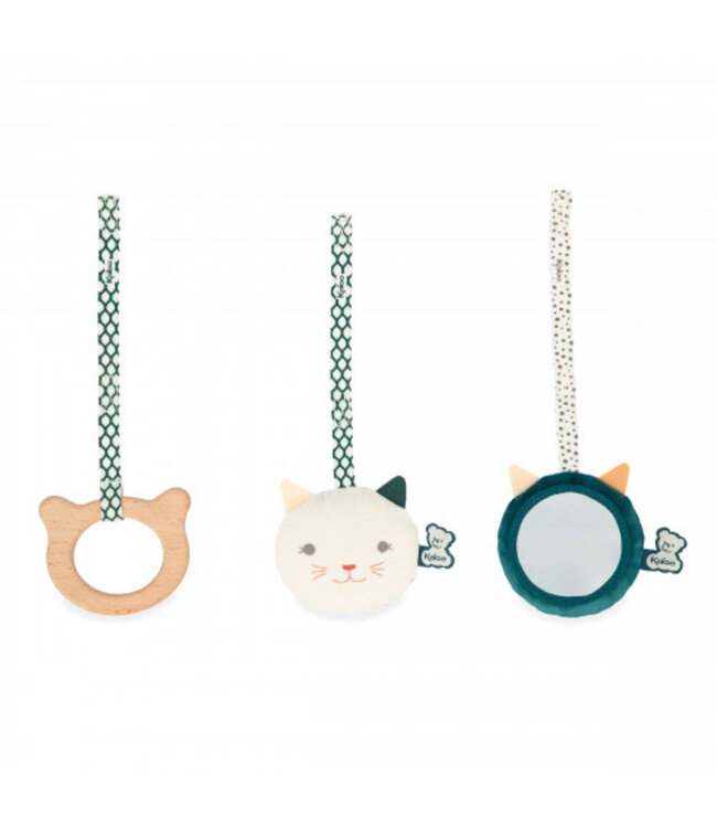 ENSEMBLE DE JOUETS SENSORIELS À SUSPENDRE - CHAT