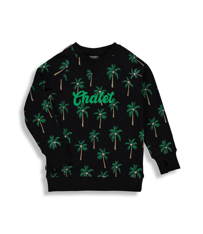BIRDZ CREWNECK CAMPING PALMS - NOIR