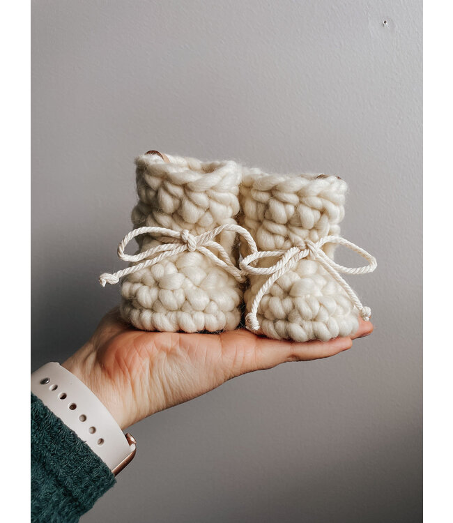 LES PETITS TOUSI PANTOUFLES EN LAINE - COTON