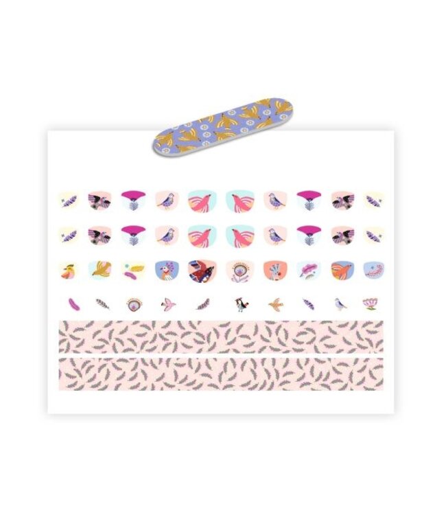 DJECO AUTOCOLLANTS À ONGLES - PLUMES