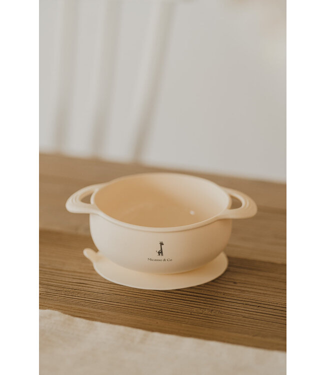 MICASSO & CO BOL EN SILICONE À SUCCION - BLANC CRÈME