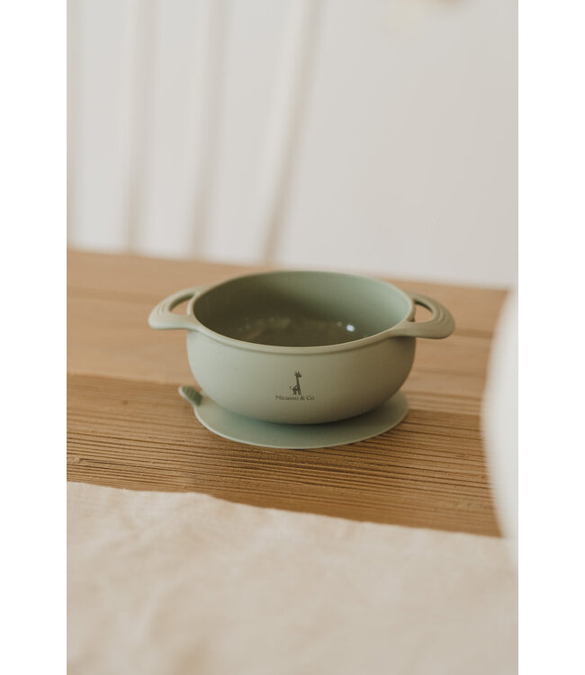 MICASSO & CO BOL EN SILICONE À SUCCION - BLEU OCÉAN