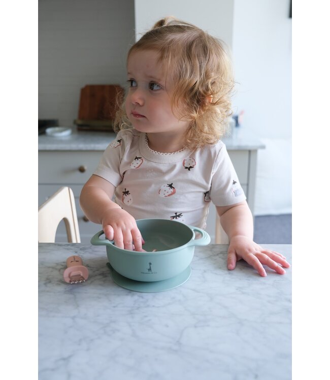 MICASSO & CO BOL EN SILICONE À SUCCION - VERT TENDRE