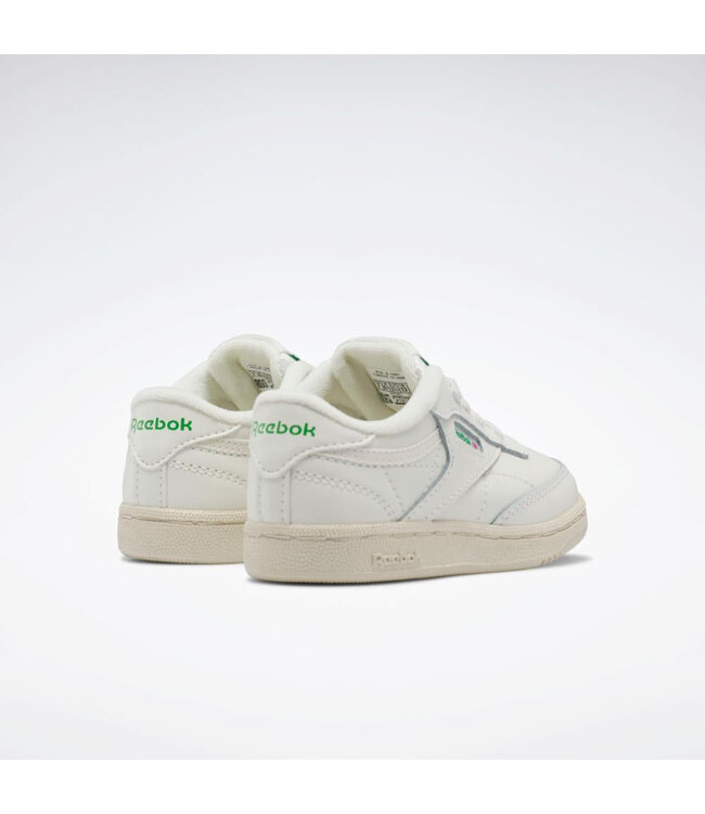 REEBOK CHAUSSURE CLUB C - CHALK/GREEN ( lacet élastique )
