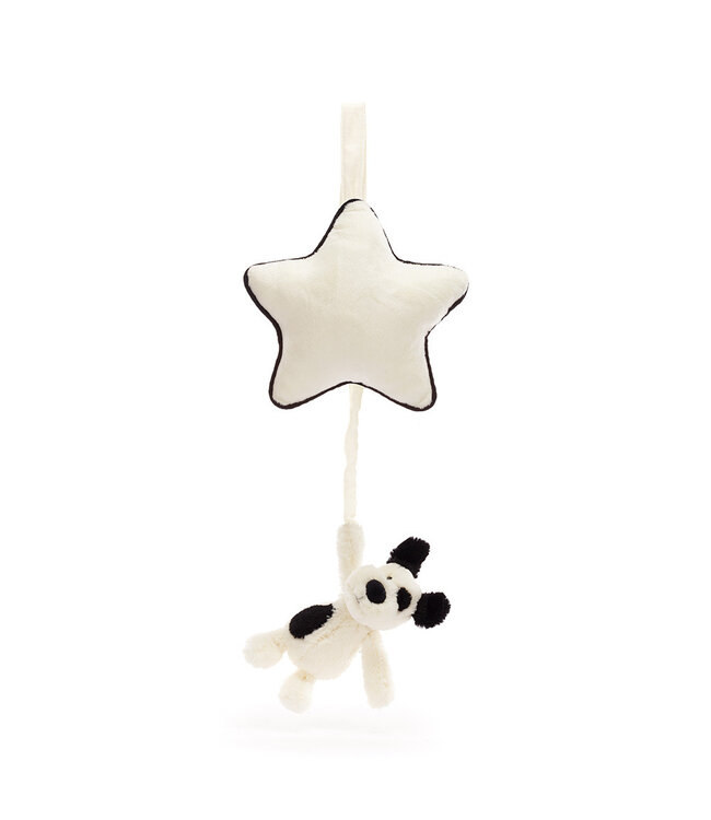 JELLYCAT PELUCHE - CHIOT CRÈME ET NOIR MUSICALE