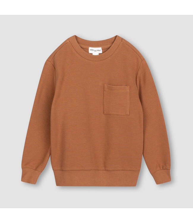 MILES THE LABEL CREWNECK CUIVRE - MARRON CUIR