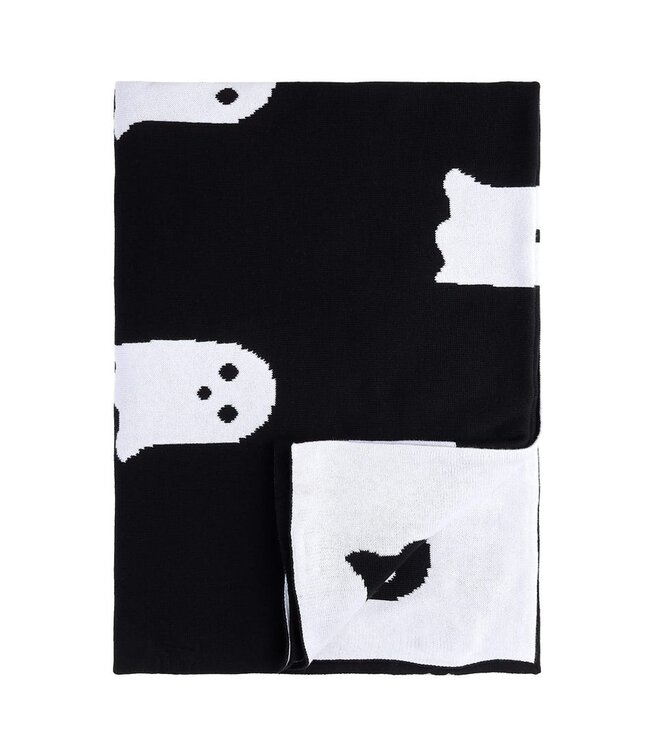 PETIT LEM COUVERTURE EN TRICOT BOO! - NOIR