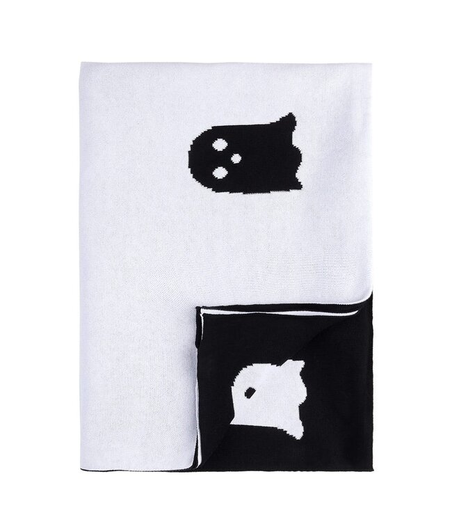 PETIT LEM COUVERTURE EN TRICOT BOO! - NOIR