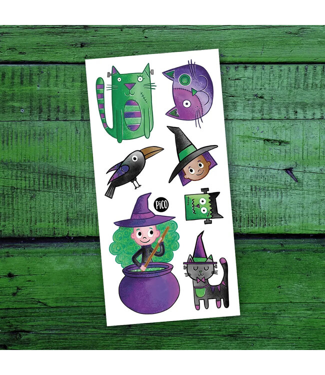 PiCO TATOO TATOUAGES TEMPORAIRES - FRANKENCHAT ET LES SORCIÈRES