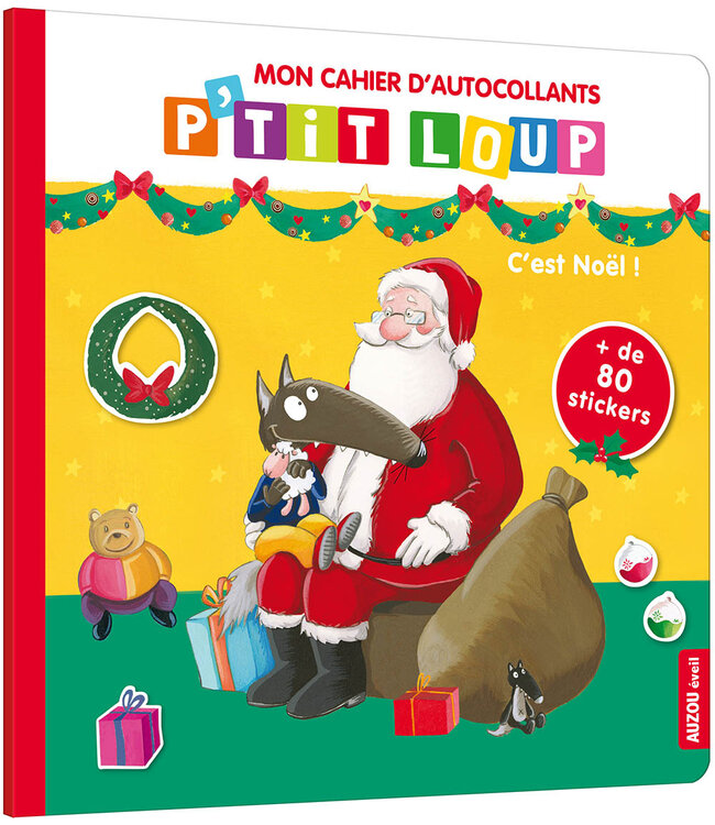 AUZOU MON CAHIER D'AUTOCOLLANTS P'TIT LOUP - JOYEUX NOËL