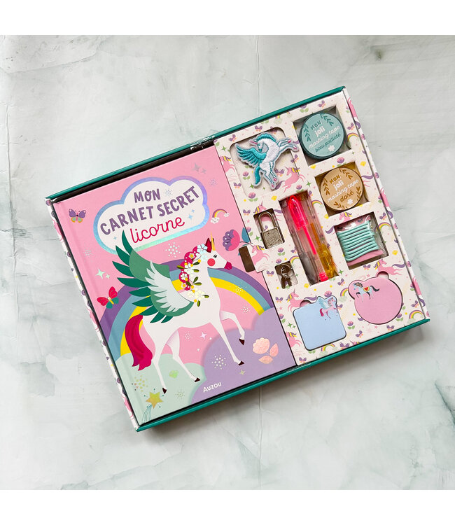 AUZOU COFFRET - MON CARNET SECRET DE LICORNE TURQUOISE