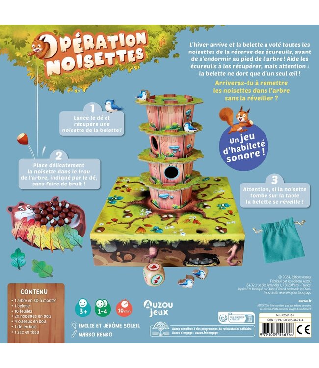 AUZOU JEU - OPÉRATION NOISETTE