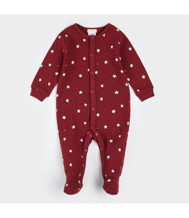 PETIT LEM PYJAMA À PATTES - POINTELLE POINSETTIAS