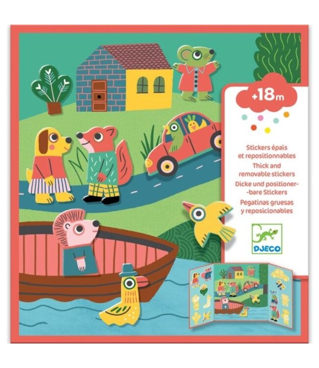 DJECO AUTOCOLLANTS REPOSITIONNABLES - LES ANIMAUX