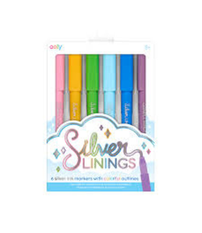 OOLY ENS. DE 6 MARQUEURS - SILVER OUTLINE