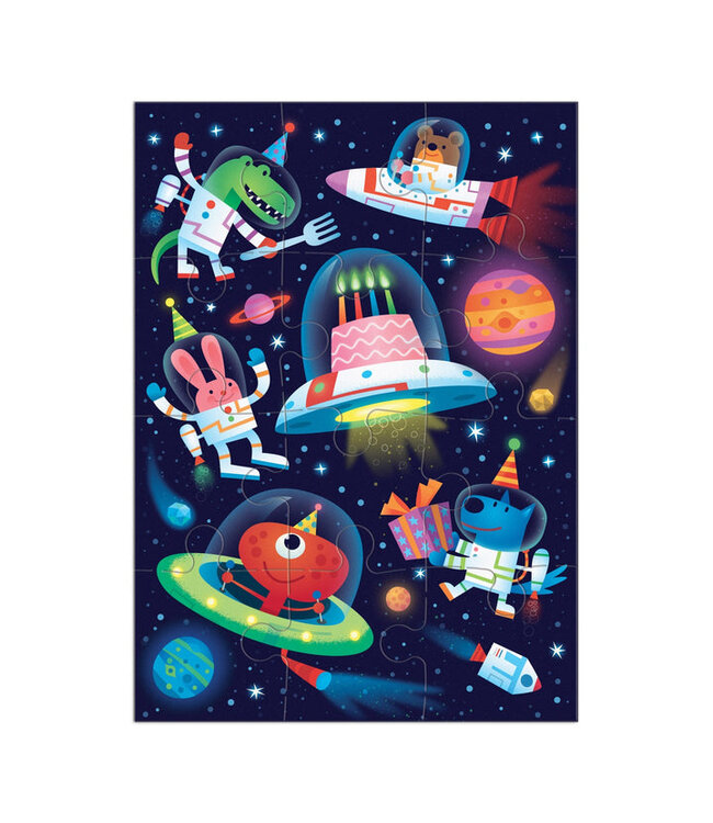 CARTE DE FÊTE PUZZLE - COSMIC PARTY