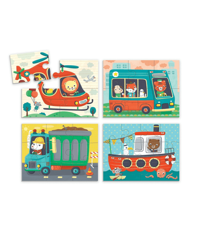 CASSE-TÊTE 4 EN 1 - VÉHICULES DE TRANSPORTATION