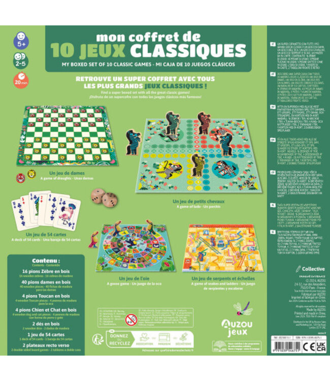 AUZOU COFFRET - MES 10 JEUX CLASSIQUES