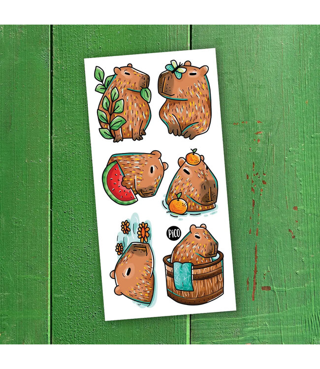 PiCO TATOO TATOUAGE TEMPORAIRE - LES PAISIBLES CAPYBARAS
