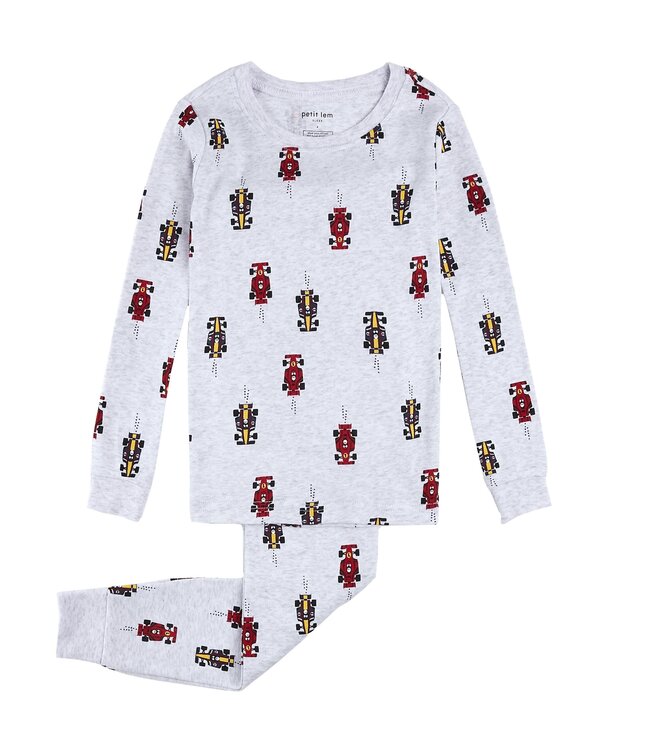 PETIT LEM PYJAMA 2 MCX AUTOS DE COURSES - HEATHER GREY