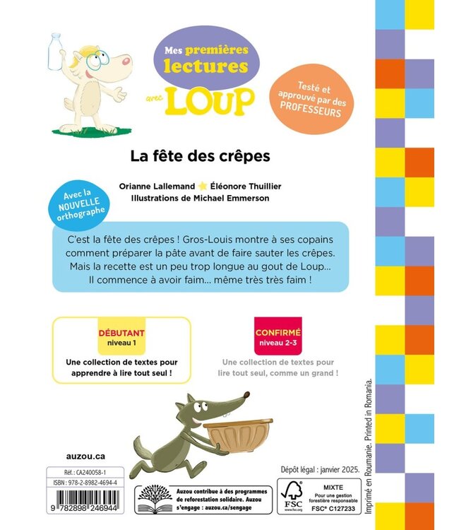 AUZOU MES PREMIÈRES LECTURES AVEC LOUP - LA FÊTE DES CRÊPES NV:01
