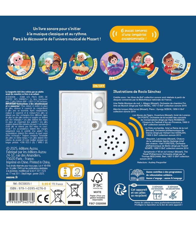 AUZOU LIVRE MUSICAL - MOZART