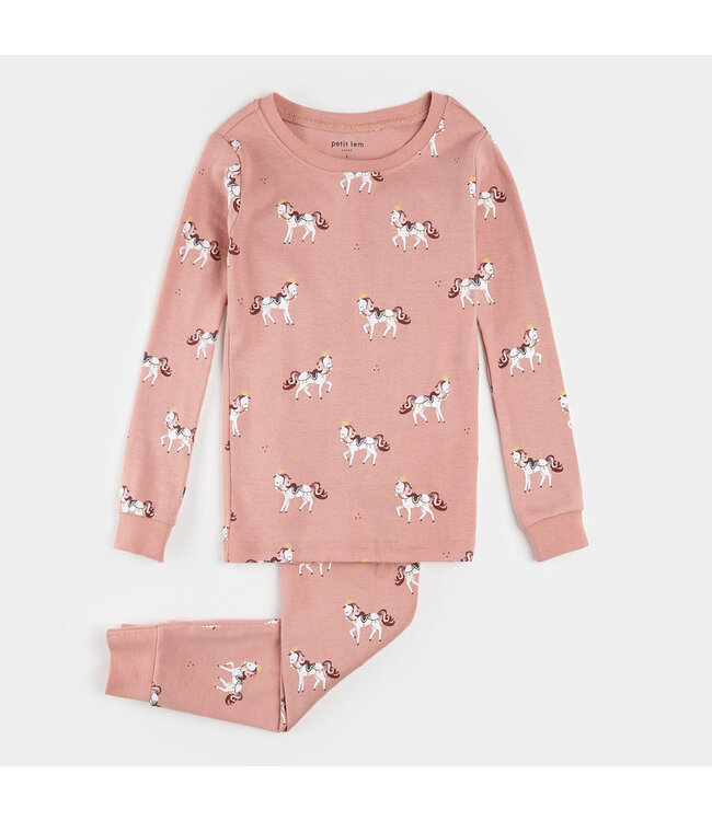 PETIT LEM PYJAMA 2 MCX PONEYS - ROSE