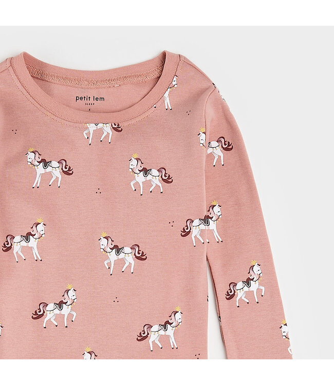 PETIT LEM PYJAMA 2 MCX PONEYS - ROSE