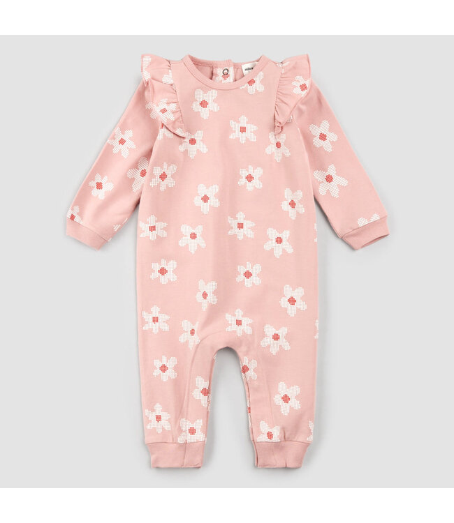 MILES THE LABEL COMBINAISON FLEURS - PINK LEATHER