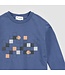 MILES THE LABEL CHANDAIL MANCHES LONGUE CARREAUX ET SINGES - DUSTY BLUE