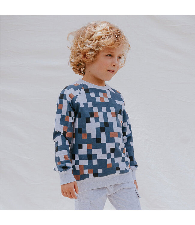 MILES THE LABEL CREWNECK CUBES - HEATHER GREY