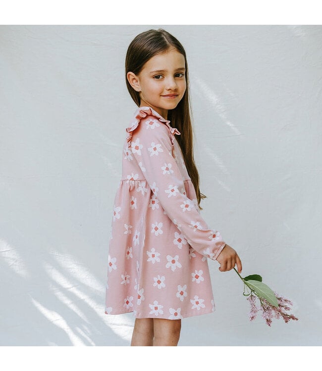 MILES THE LABEL ROBE FLEURS - PINK LEATHER