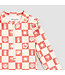 MILES THE LABEL MAILLOT DE BAIN À MANCHES LONGUES - DAMIER TROPICAL CORAIL
