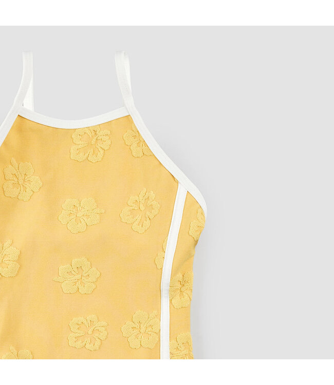 MILES THE LABEL MAILLOT DE BAIN - OR À IMPRIMÉ HIBISCUS